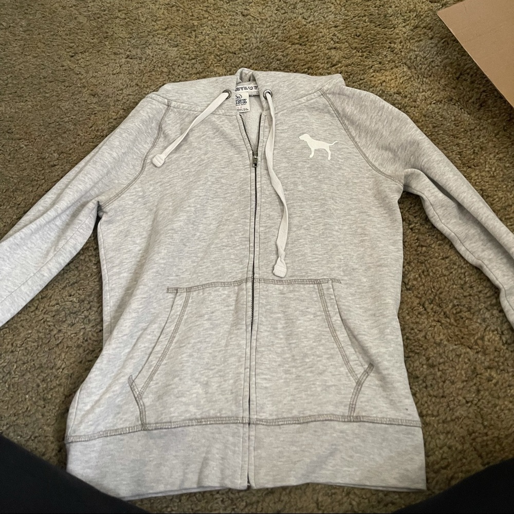 Pink zip up sweater